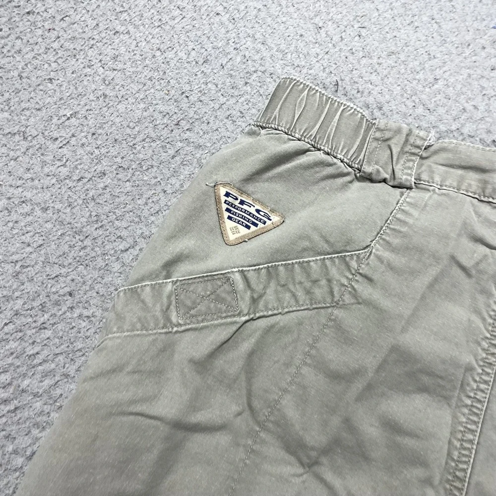 Columbia PFG Shorts Mens L Green Fishing Cargo Mesh 5.5